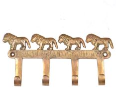 Hand Made Brass Wall Hooks With 4 Lions