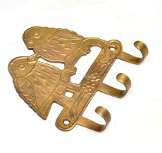 Two Birds On A Branch with 3 Hooks In Brass