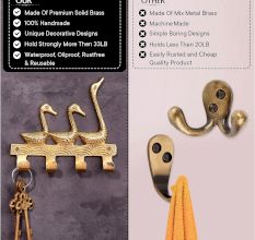 Vintage Brass Key Holder for 4 keys Wall Decor 3 Ducks Design