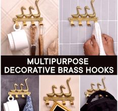 Vintage Brass Key Holder for 4 keys Wall Decor 3 Ducks Design