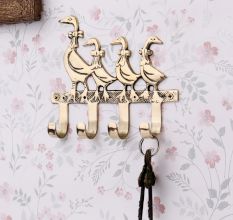 Brass Mother and Baby Geese Wall Hook Key Holder