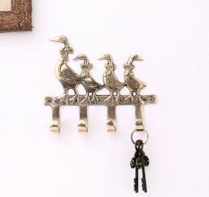 Brass Mother and Baby Geese Wall Hook Key Holder