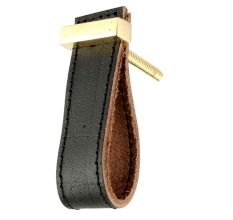 Black Faux Leather Knob