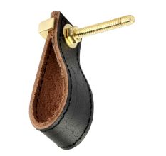 Black Faux Leather Knob