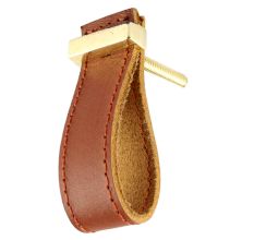 Brown Faux Leather Pull Knob