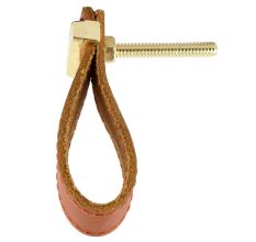 Brown Faux Leather Pull Knob