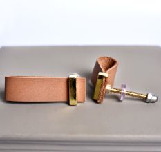 Camel Color Faux Leather Pull Knob Online