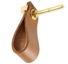 Camel Color Faux Leather Pull Knob Online