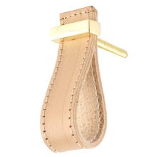Cream Faux Leather Pull Knob