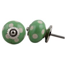 Pea Green Etched Ceramic Knob 35