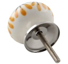 Pea Green Ceramic Floral Dresser Knob