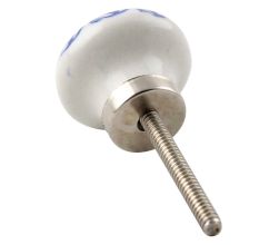 Blue Flower Ceramic Floral Cabinet Knob 