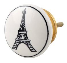 Eiffel Tower Flat Ceramic Cabinet Knob Online