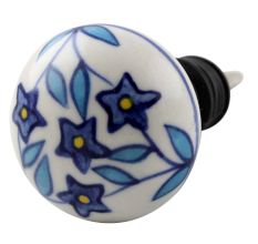 Blue Star Ceramic Floral Wine Stopper