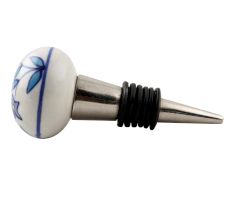 Blue Star Ceramic Floral Wine Stopper