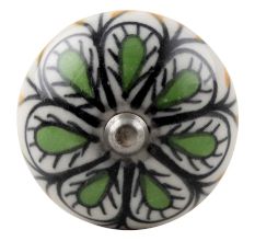 Pea Green Ceramic Floral Wine Stopper