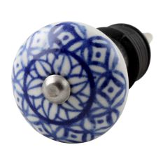Blue Flower Ceramic Floral Wine Stopper
