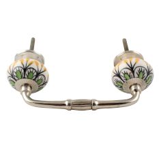 Pea Green Ceramic Floral Bridge Handle