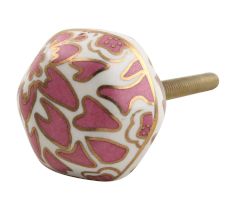 Pink Hexagon Small Ceramic Dresser Knob Online