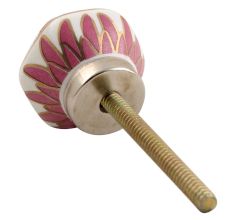 Pink Hexagon Small Ceramic Dresser Knob Online