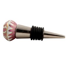 Pink Hexagon Small Ceramic Wine Stopper