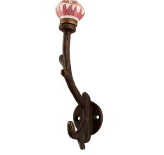 Pink Hexagon Small Ceramic Tree Hook
