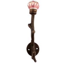 Pink Hexagon Small Ceramic Tree Hook