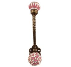 Pink Hexagon Small Ceramic Iron Hooks