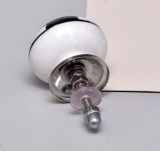 Black And White Ceramic Floral Dresser Knob