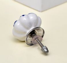Blue Leaf Ceramic Melon Cabinet Knob Online