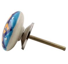 Mustard Flower Flat Ceramic Cabinet Knob