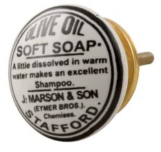 Olive Oil Ceramic Flat Drawer Knob 