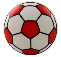 Red Football Pattern Ceramic Drawer Knob