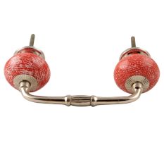 Red Ceramic Floral Bridge Handle