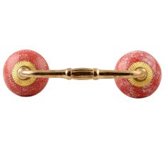 Red Ceramic Floral Bridge Handle