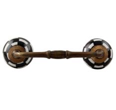 Black And White Ceramic Floral Bridge Handle