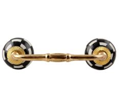 Black And White Ceramic Floral Bridge Handle