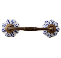 Blue Leaf Ceramic Melon Bridge Handle