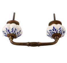 Blue Leaf Ceramic Melon Bridge Handle