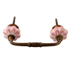 Baby Pink Flower Medium Ceramic Bridge Handle
