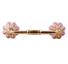 Baby Pink Flower Medium Ceramic Bridge Handle