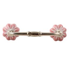 Baby Pink Flower Medium Ceramic Bridge Handle