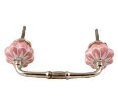 Baby Pink Flower Medium Ceramic Bridge Handle