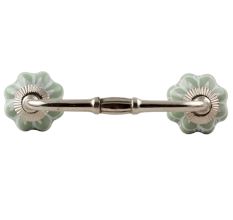 Sage Green Flower Medium Ceramic Melon Bridge Handle