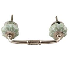 Sage Green Flower Medium Ceramic Melon Bridge Handle