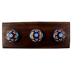 Mustard Flower Flat Ceramic Wooden Hook 