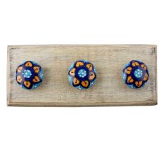 Mustard Flower Flat Ceramic Wooden Hook 