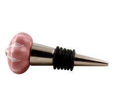 Baby Pink Flower Medium Ceramic Melon Wine Stopper