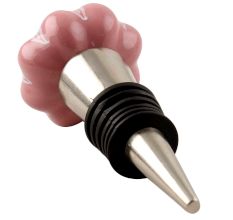 Baby Pink Flower Medium Ceramic Melon Wine Stopper