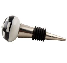 Black And White Ceramic Floral Wine Stopper 